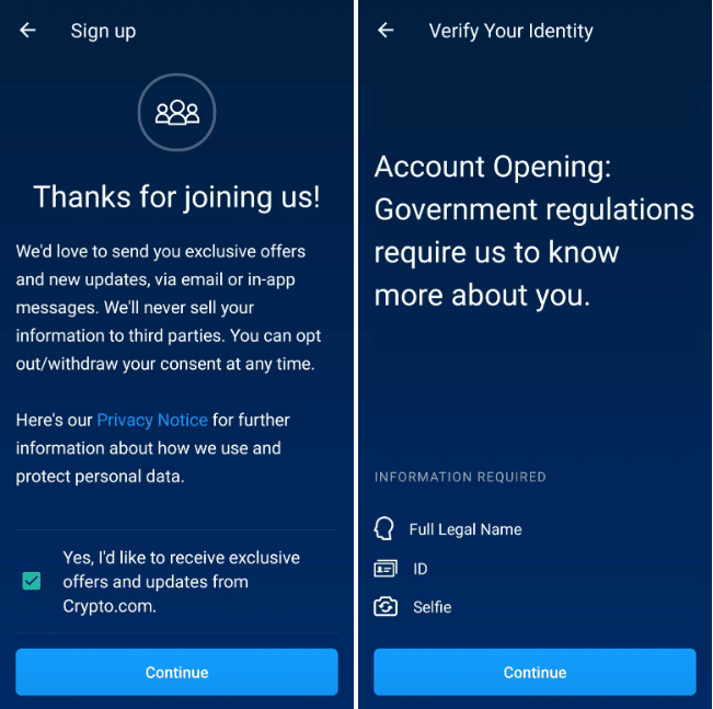 크립토닷컴 KYC
