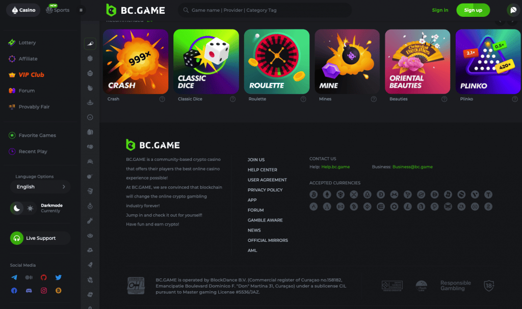 BC Game coins